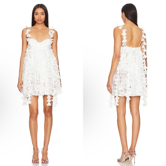 NWT For Love & Lemons Bellatrix Mini Dress Bridal - Picture 3 of 10